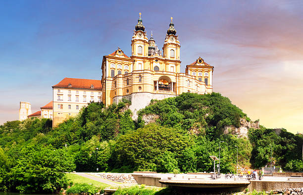 istock Melk stift, Austria. Benedictine abbey in Wachau valley at sunset. 2216789210
