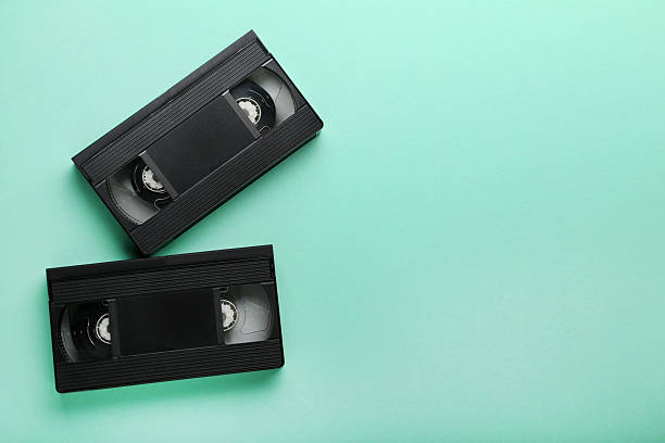 istock Video cassette tapes on mint background 2216789623
