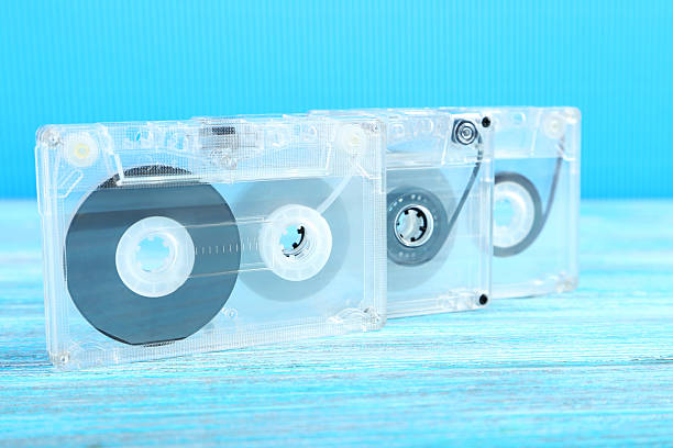 istock Cassette tapes on the wooden table 2216789830