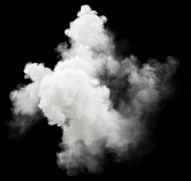 istock Smooth clouds in the sky on black backgrounds 3d illustrations 2216793950