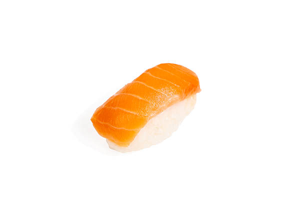 istock Single salmon nigiri, isolated. 2216795761