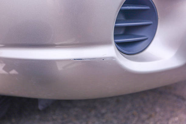istock Repairing scratches on a car, scratches on a bumper after compounding. 2216803905