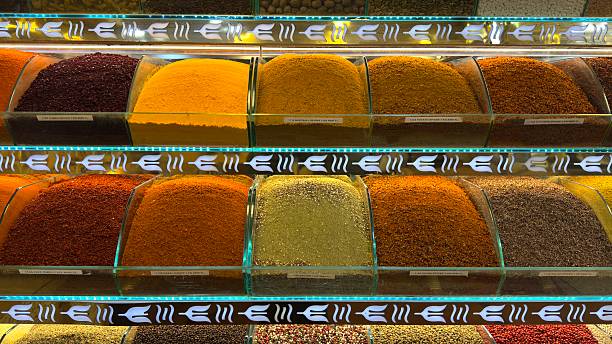 Array of vibrant oriental spices