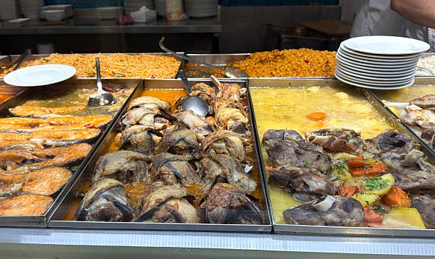 istock Food display buffet line, variety delicious dishes. 2216804435