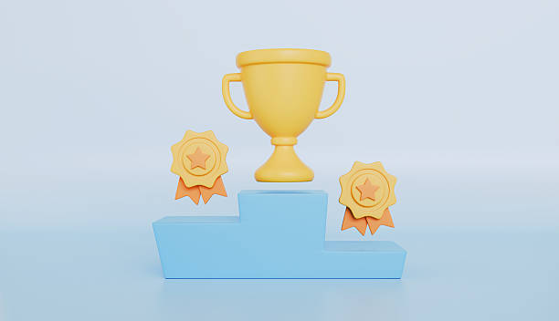 istock Championship Trophy on the podium with copy space for text or message 2216804986