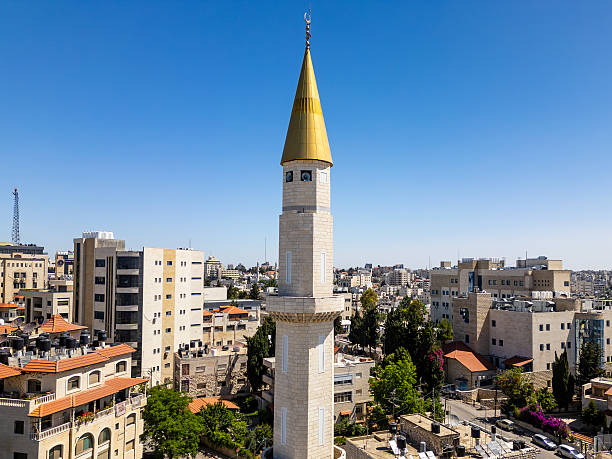 istock A golden clad minaret in downtown Ramallah with a deep blue sky 2216805774