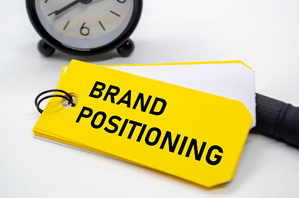 istock Branding positioning text in bold black font on yellow sticky note. 2216813154