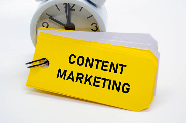 istock Content marketing note displayed in black over yellow for digital strategy and audience engagement. 2216813201