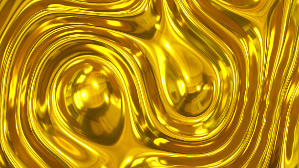 istock Liquid gold chrome waves background, shiny and lustrous golden metal pattern texture. 2216815563