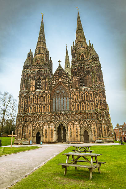 Views around Lichfield Cathedral, Staffordshire, England.
