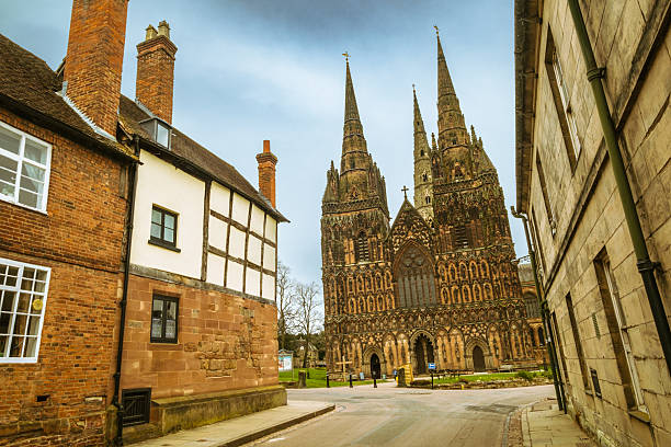 Views around Lichfield Cathedral, Staffordshire, England.
