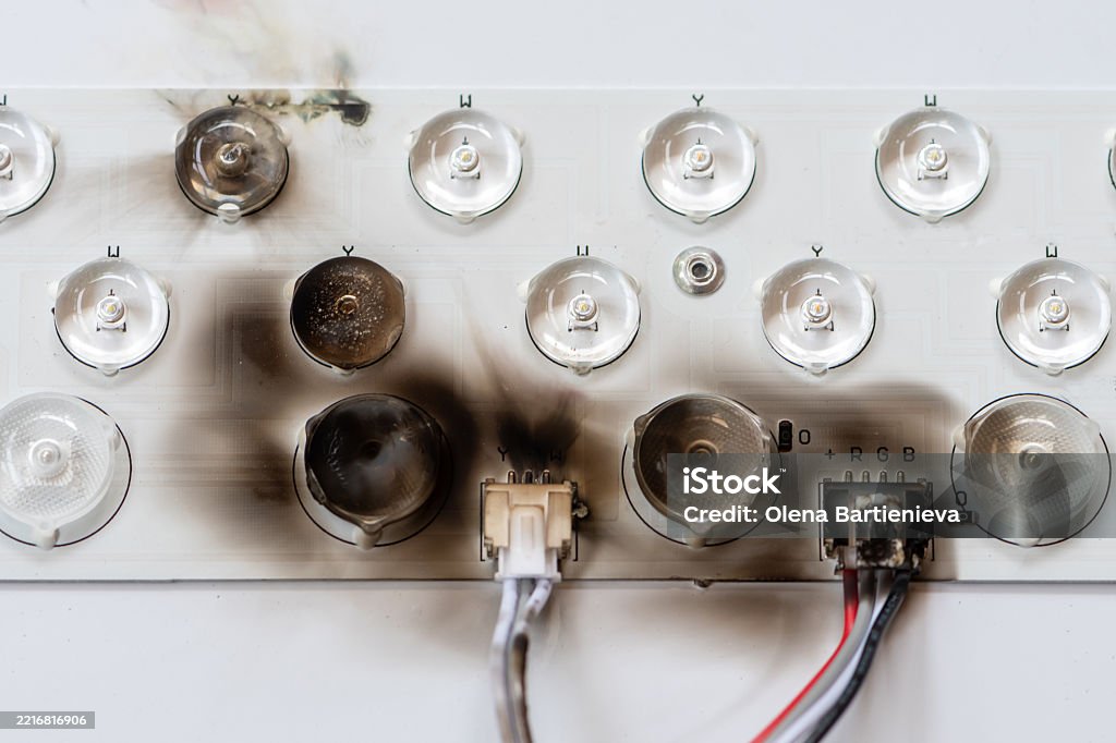 Led Damage Damaged Led Panel With Melted Components Concept Technical Faults ...