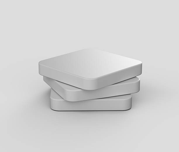 istock A stack of smooth, white square blocks, arranged symmetrically in a modern style. 3d illustration 2216819035