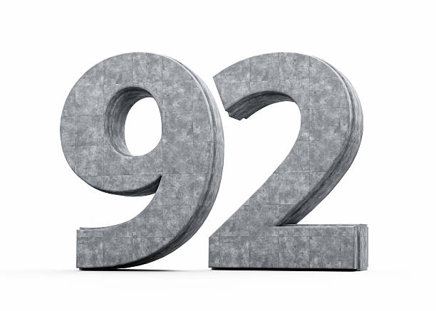 istock Concrete Number Ninety Two 92 Digit Made Of Grey Concrete Stone White Background 3d Illustration 2216819068