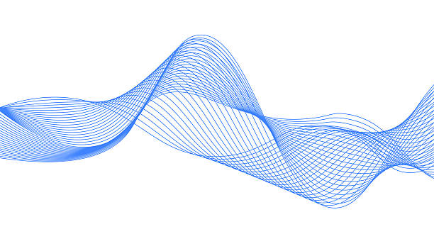 abstrac niebieskie płynące linie technologia tło - przepływać stock illustrations