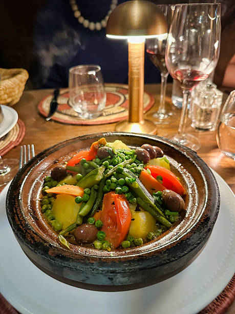 Moroccan vegetable tagine in a clay pot