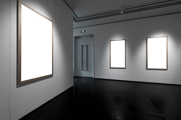 istock Blank frames with lighting in the exhibition hall 2216827379