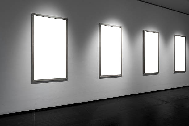 istock Blank frames with lighting in the exhibition hall 2216827384