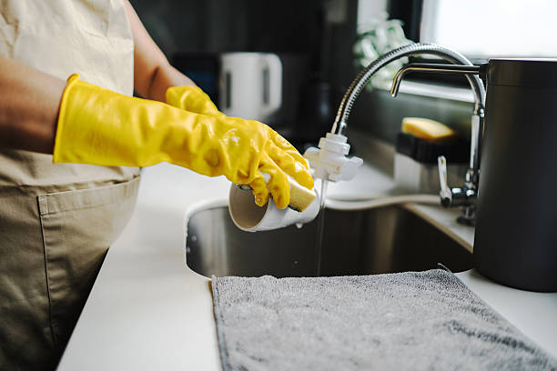 istock Housewife dish washing 2216834636