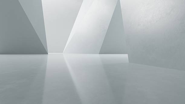 istock Abstract architectural space with empty concrete floor, Geometric in dark sci-fi interior design, 3d rendering background 2216838972