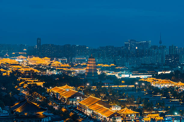 istock Timeless Glow: Xi'an's Giant Goose Pagoda & Never-Sleeping Tang Nightscape 2216848310
