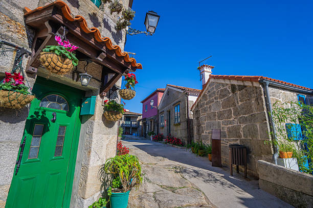 Charming Combarro Village with Historic Cross Pillar.