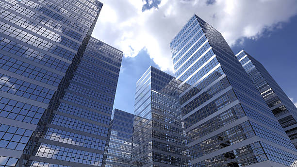 istock A uprisen angle view of group of skyscraper. 2216864130