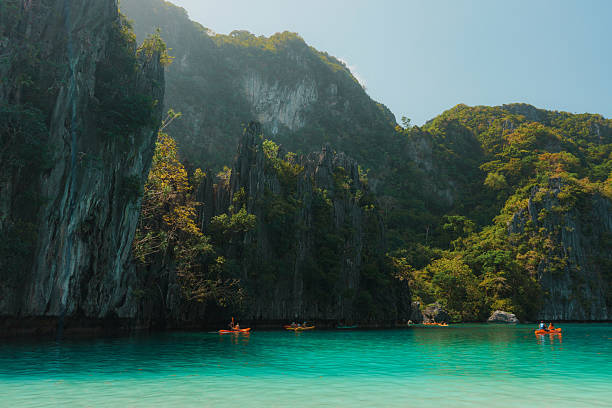 istock Kayaks on blue lagoon in El Nido island, Philippines 2216879332