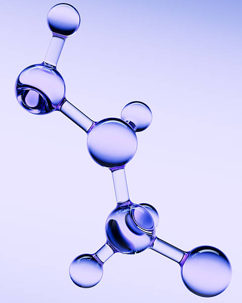 3D illustration molecular structure with transparent spheres representing hydration, skincare, biotech, and innovation. Cosmetic ads, scientific visuals, or medical-themed concept.