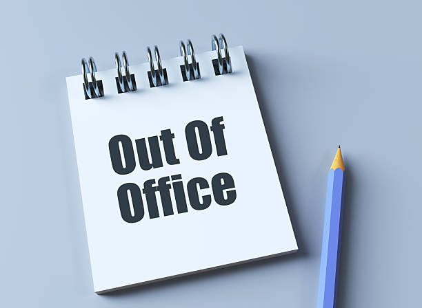 istock Out of Office Text Written on Note Paper Sitting on Gray Background 2216883253