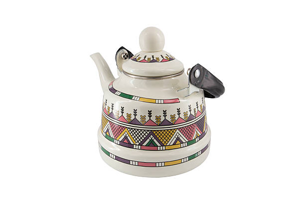 istock Vintage metal old kettle with patterns isolated on white background 2216883466
