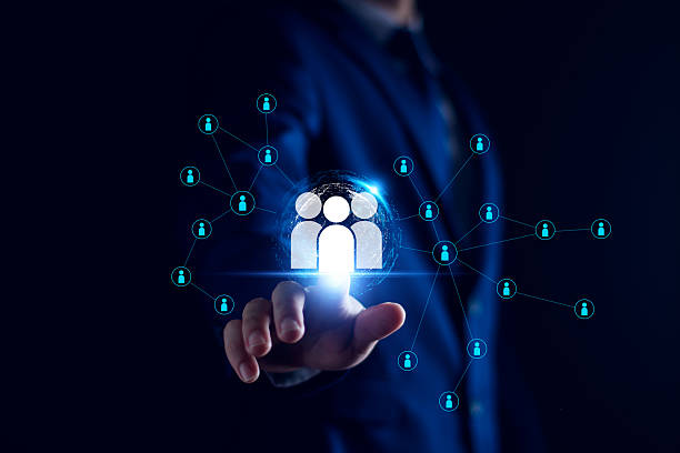 istock Global business structure of networking. Analysis and data exchange customer connection, HR recruitment and global outsourcing, Customer service, Teamwork, Strategy, Technology and social network 2216894724