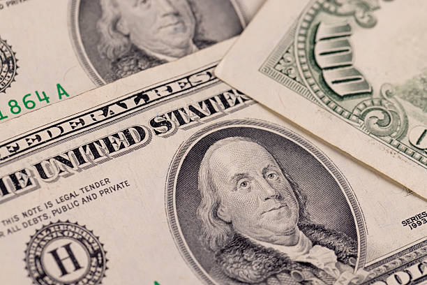 American dollars in face value of 100, closeup
