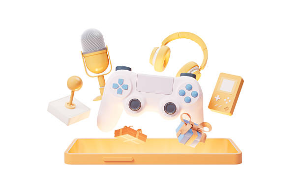 Isolated Retro Gaming Console with Controller