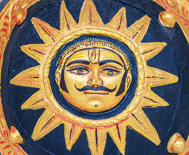 istock Ornate Sun Deity Depicted on a Decorated Shield In Udaipur,India 2216903276