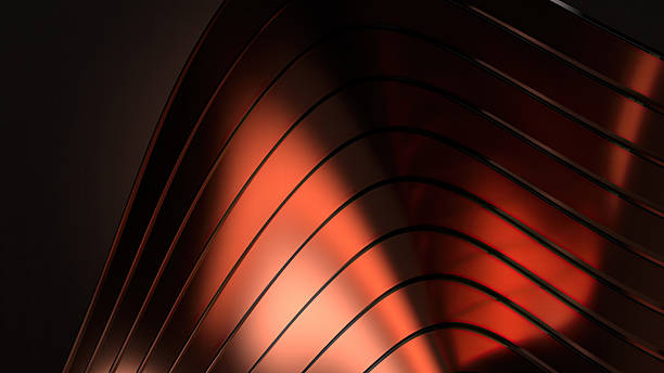 istock Square modern art luxury curved abstract background with copper slits 2216909119