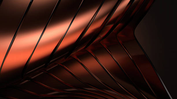 istock Modern glamor abstract background of square luxury curves with copper slits 2216909452