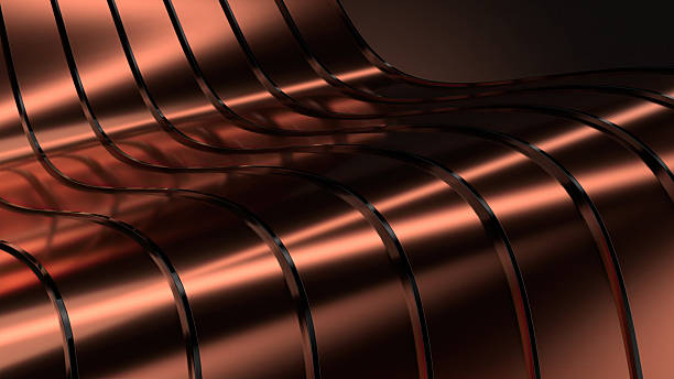 Square luxury delicate modern art abstract background with copper slits