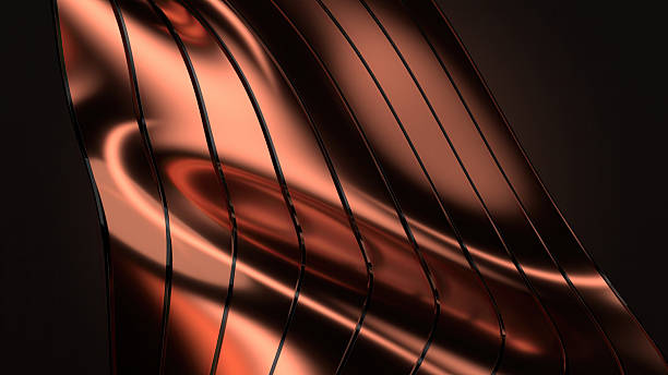 istock Square modern curve luxury artistic abstract background with copper slits 2216910092