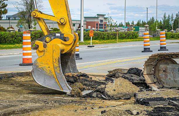 istock Yellow bucket of an excavator 2216912955