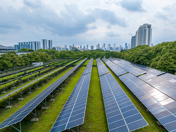 istock Solar panels in the city 2216914782
