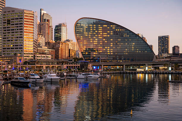 Dusk at Darling Harbour, Sydney, Australia.