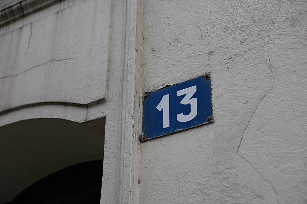 istock Blue Address Plaque with Number 