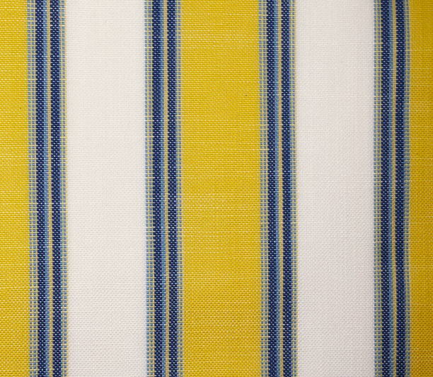 istock Striped Fabric Pattern Close-Up Yellow Blue White Design 2216923544