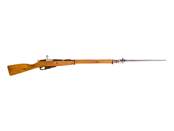 istock Wooden rifle with long bayonet is isolated. 2216926718
