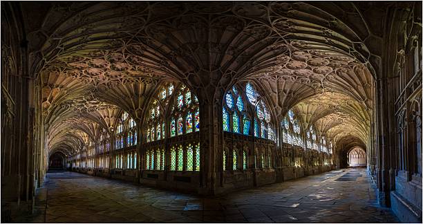 istock Gothic Cloister with Stained Glass 2216928400