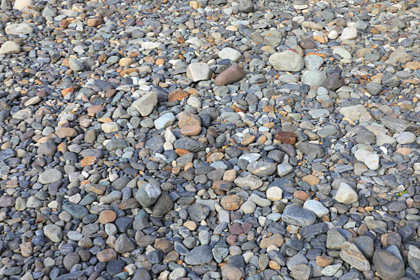 istock mooth pebbles background. variety of smooth, natural rocks with different shapes and textures 2216929611