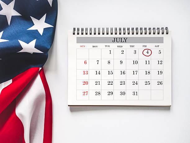 istock Happy Independence Day. American flag and calendar 2216931037