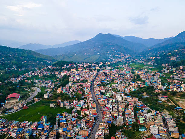 istock aerial view of Dhading besi town 2216935896