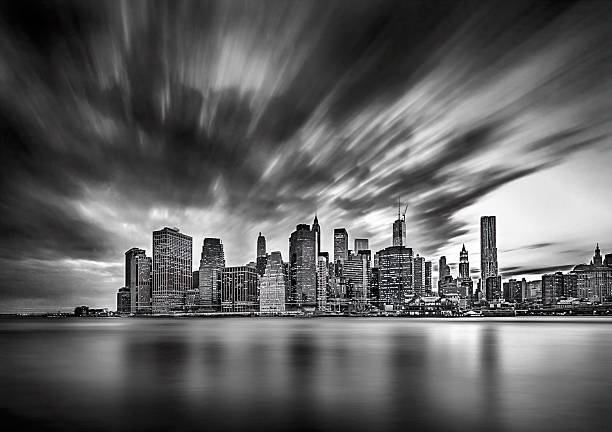 istock Panoramic view on Manhattan and Brooklyn at dramatic sunset, New York City 2216938107